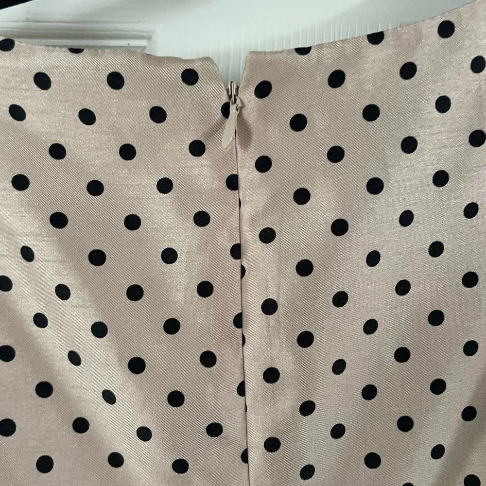 Vintage Kasper Strapless Dress in Cream with Black Polka Dots - Picture 7 of 7